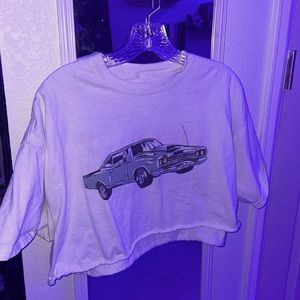 Brandy Melville Oversized Graphic Cropped Tee